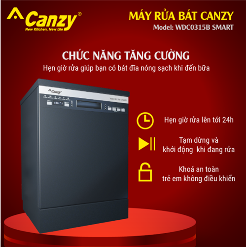 Máy rửa bát Canzy WDC3015B SMART