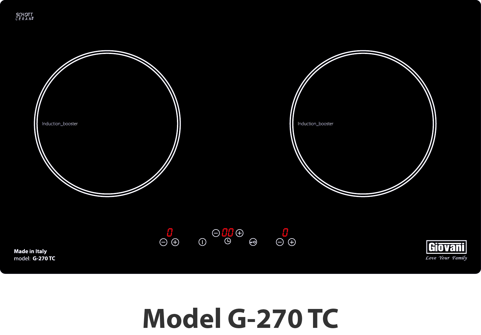 Bếp điện từ Giovani G-270 TC - 2 vùng nấu từ