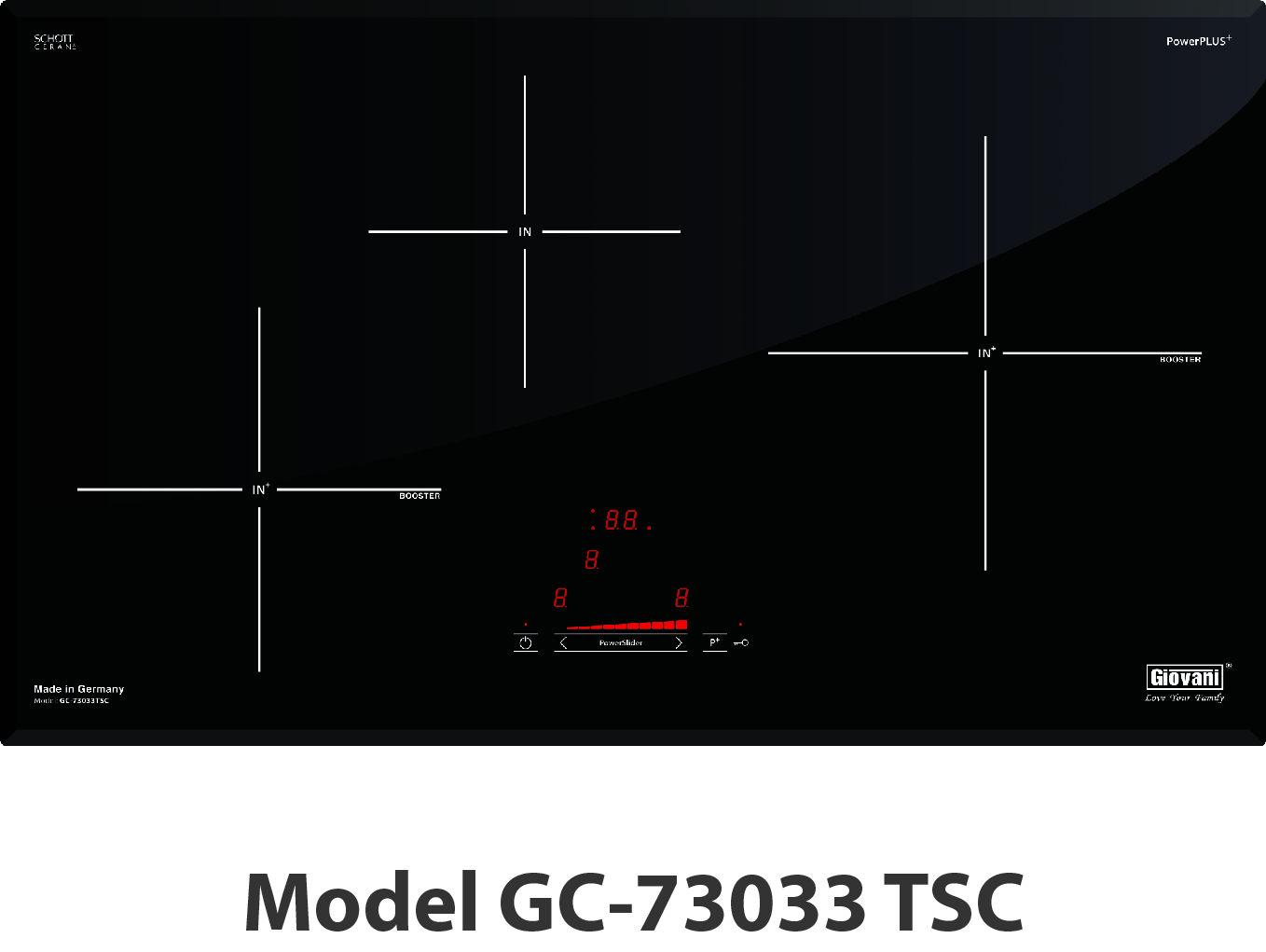 Bếp từ 3 vùng nấu Giovani GC-73033 TSC