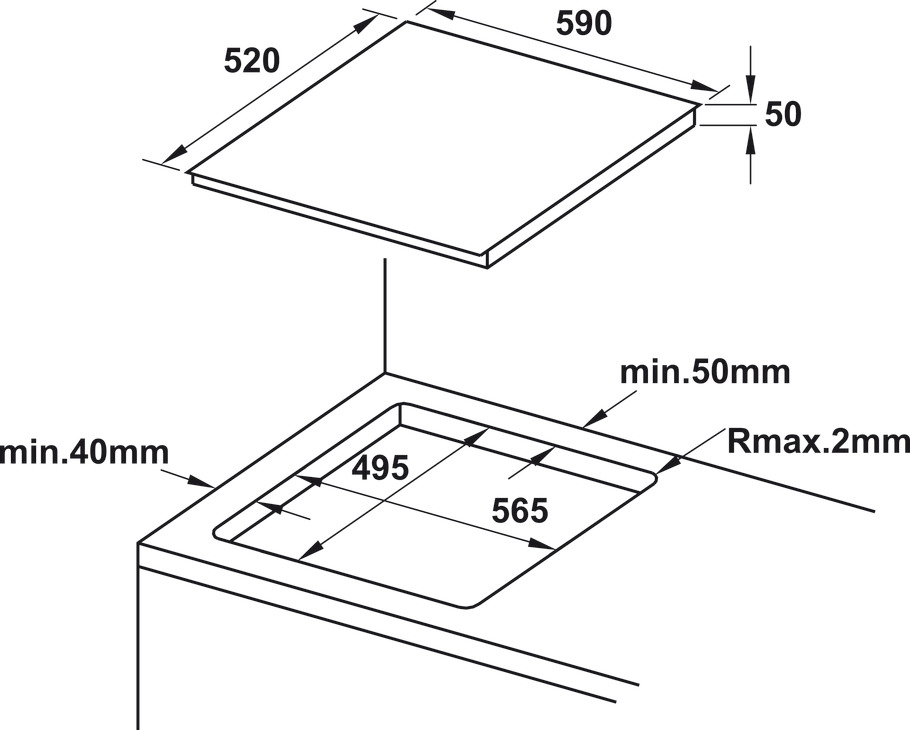 Bếp cảm ứng Hafele nhiều vùng, 4 vùng nấu từ, điều khiển cảm ứng trượt 590 mm HC-IF60D