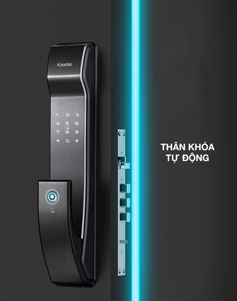 Khóa cửa vân tay KAADAS K9 - khóa cửa Kéo – Đẩy hiện đại