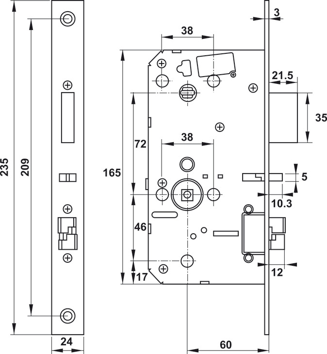 Khóa điện tử Hafele PP8100 - màu đen mờ, phiên bản tiêu chuẩn, hoàn thiện