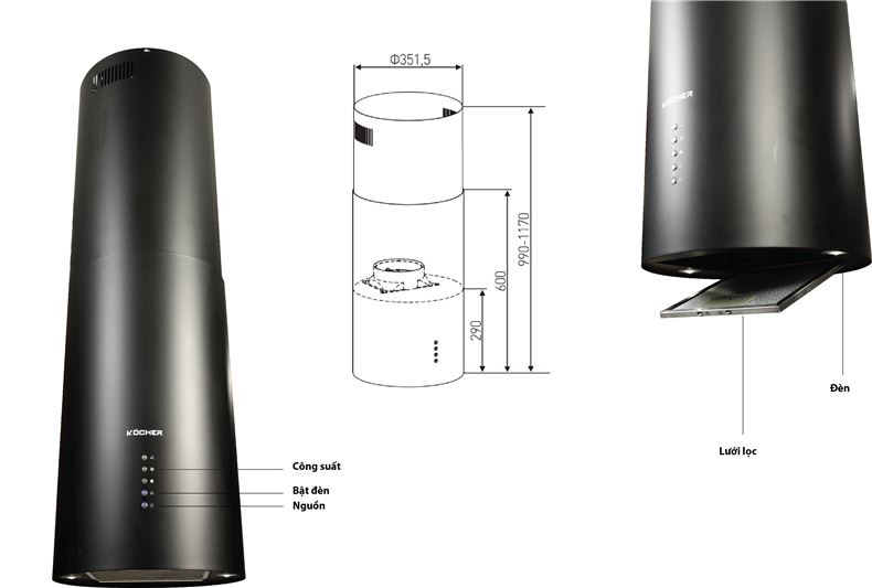 Kocher MÁY HÚT MÙI SERENA CXW - 188BL