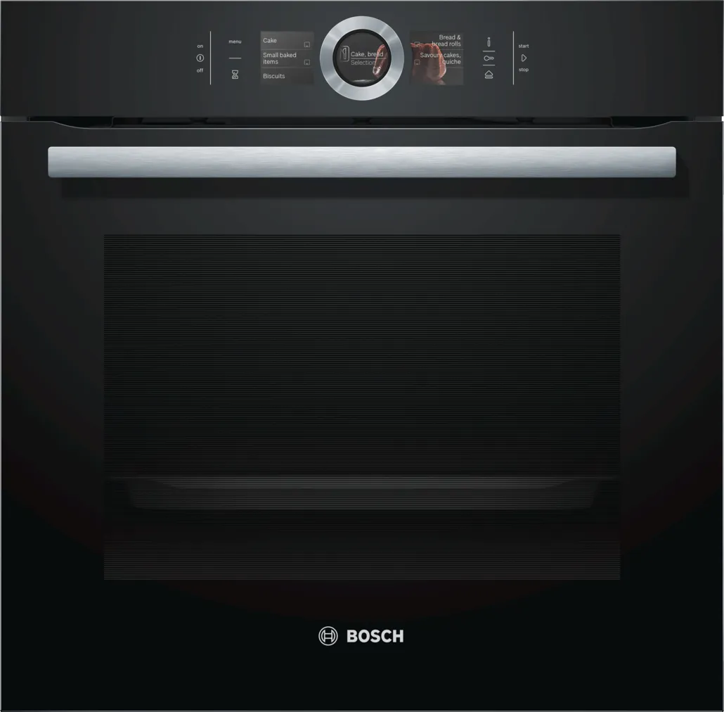 Series 8 Lò nướng âm tủ có chức năng hấp đi kèm 60 x 60 cm Màu đen