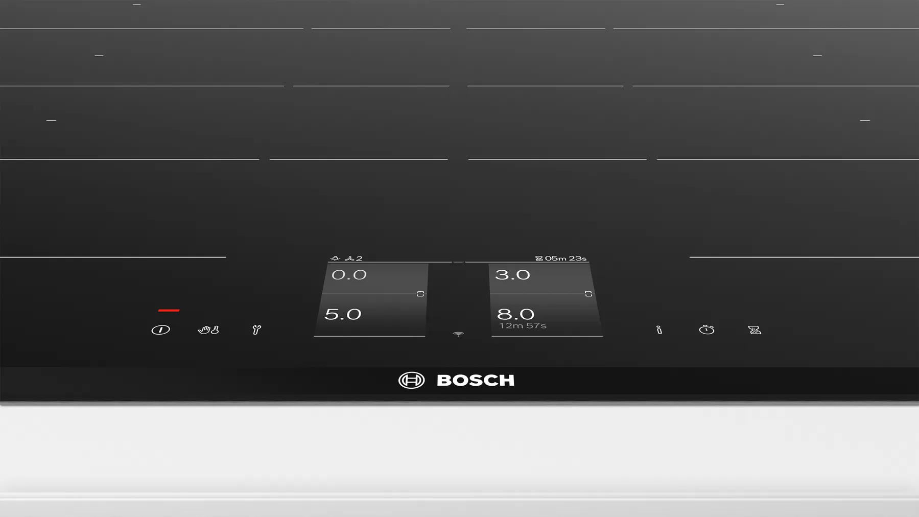Series 8 Bosch Bếp từ đa vùng nấu 80 cm Màu đen, surface mount with frame