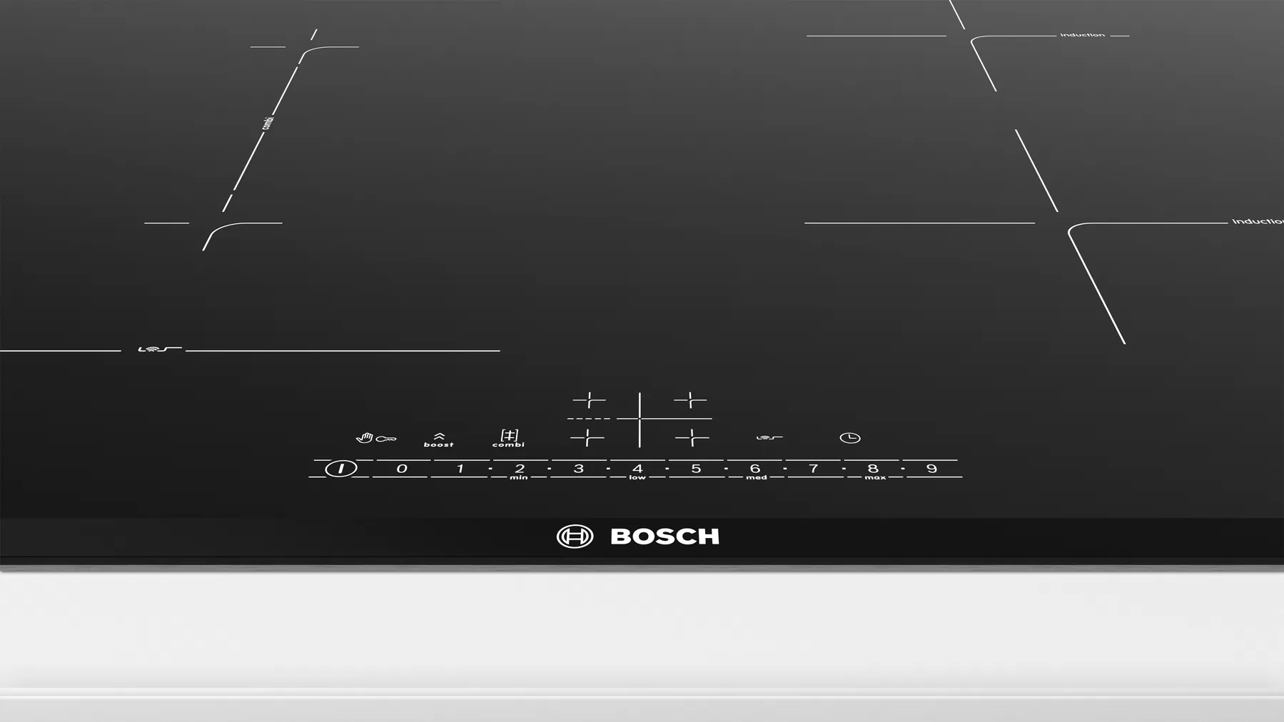 Series 6 Bosch Bếp từ 70 cm Màu đen, surface mount with frame