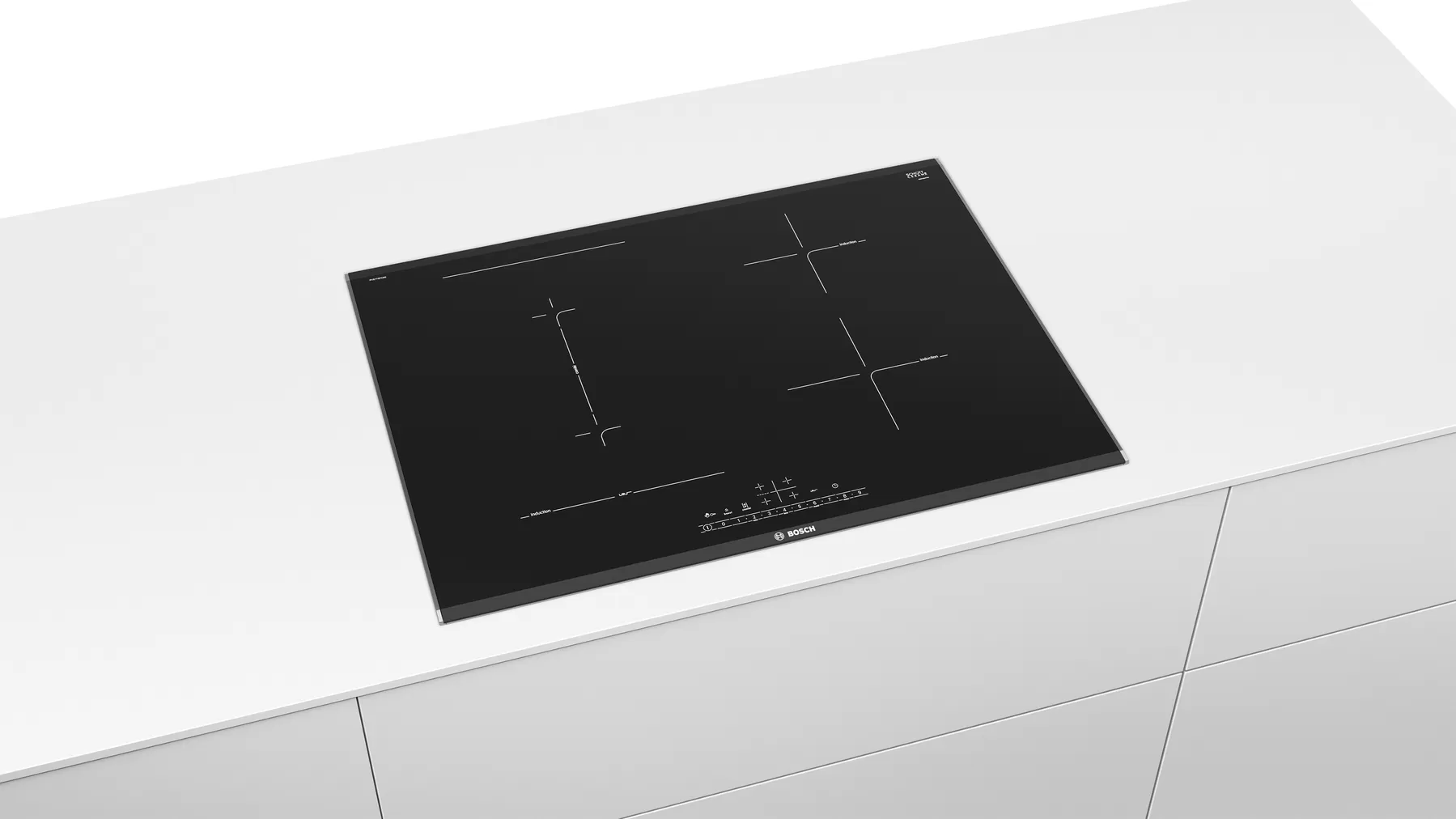 Series 6 Bosch Bếp từ 70 cm Màu đen, surface mount with frame