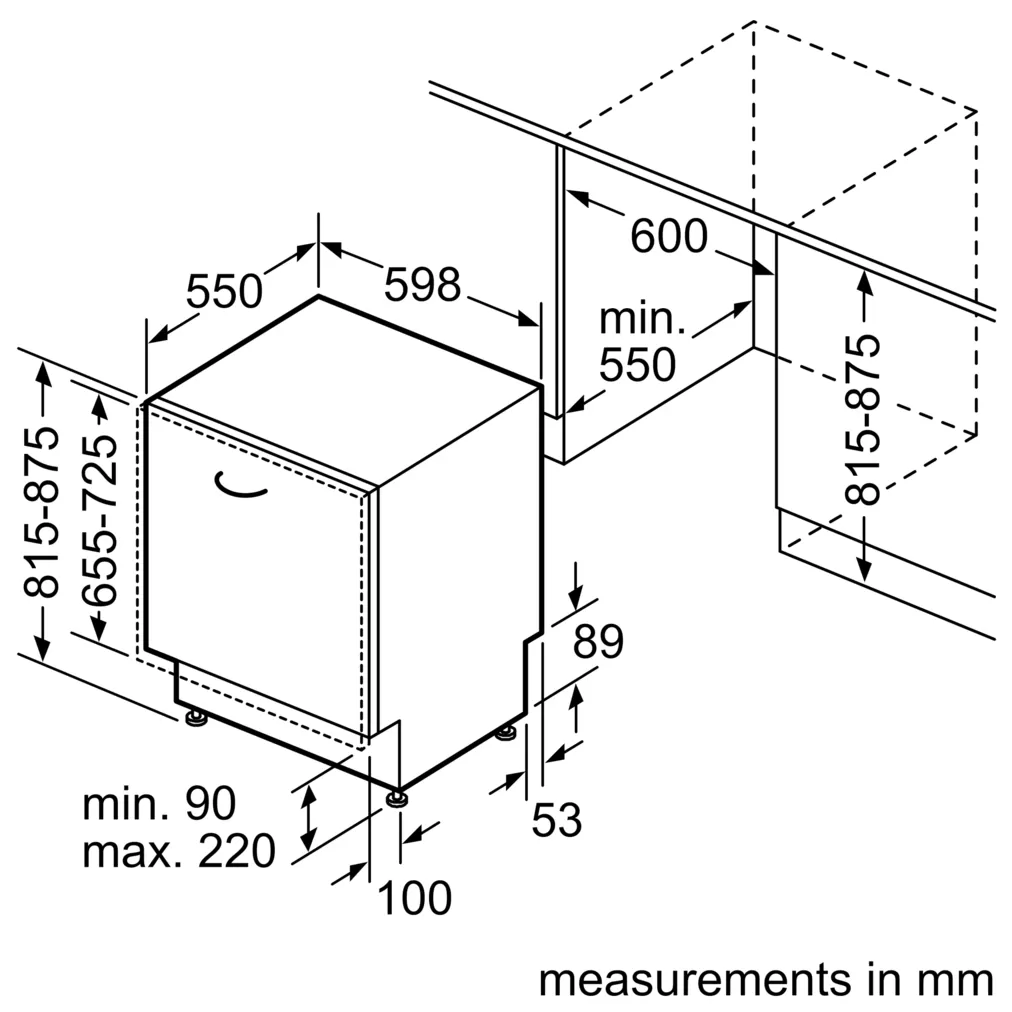 Series 4 Bosch R6QA39NKOS Máy rửa bát âm toàn phần 60 cm