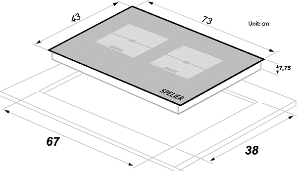 Spelier BẾP TỪ ĐÔI SPE IC 1188B/D/EG/KPLUS