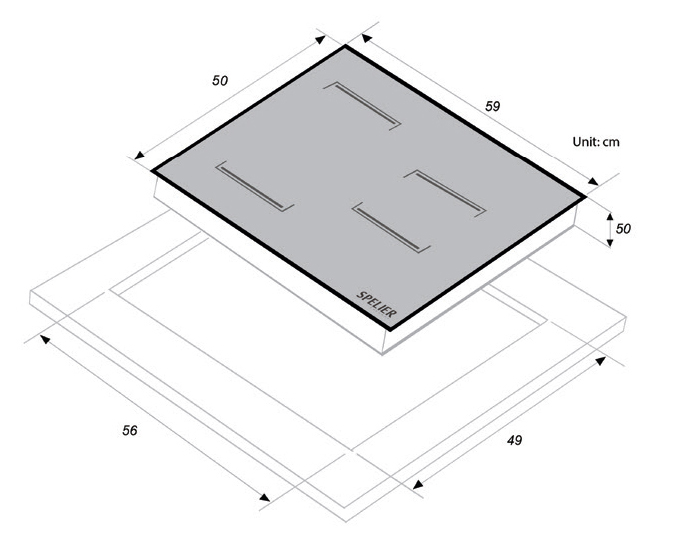 Spelier BẾP TỪ BA SPE – IC 938G