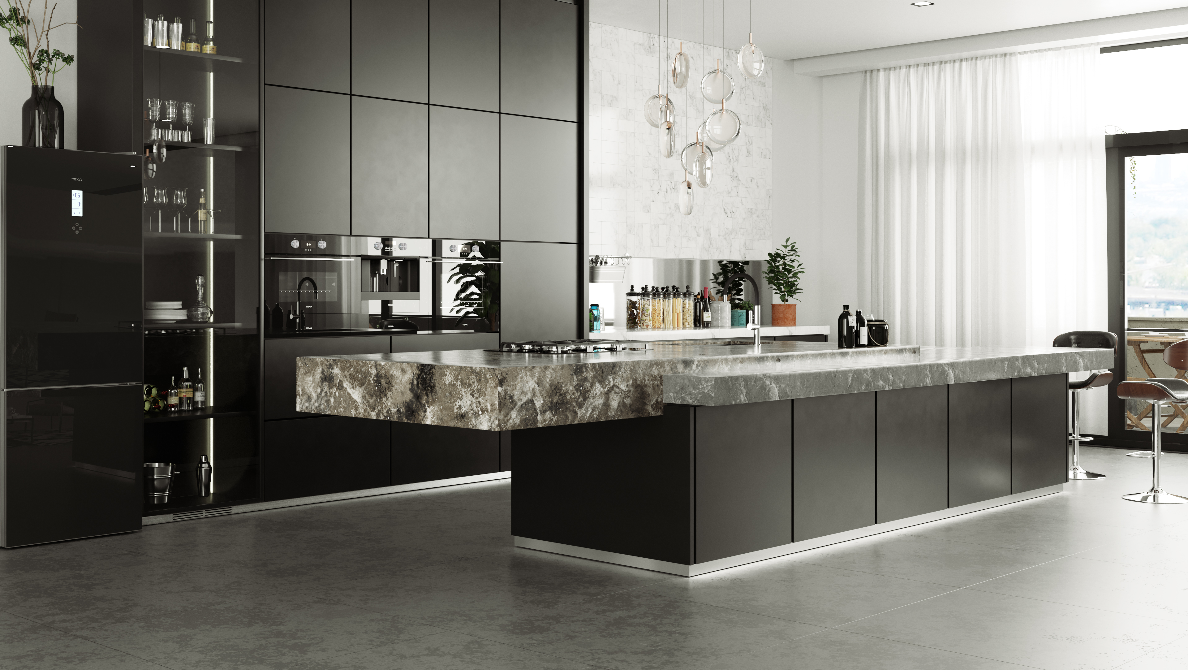 Hút mùi Teka áp tường dạng nghiêng, 90cm DVN 97050 TTC BK