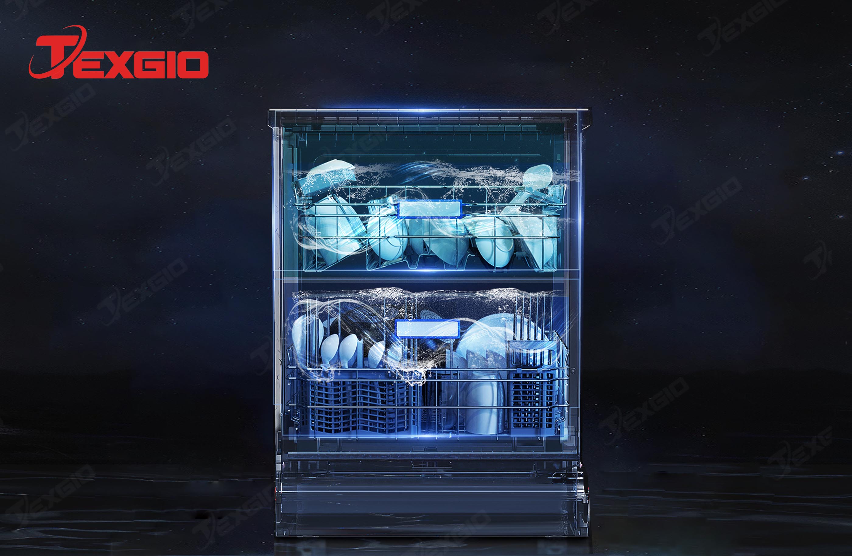 Texgio Dishwasher TGFPCM795B - 14 Bộ Sấy Khí Nóng, Diệt Khuẩn UV